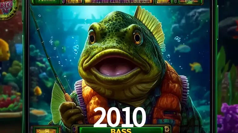 Personagem de peixe pescador do popular jogo de slot com tema de pescaria, uma das emocionantes opções de caça-níqueis para jogar e ganhar no cassino 2010.