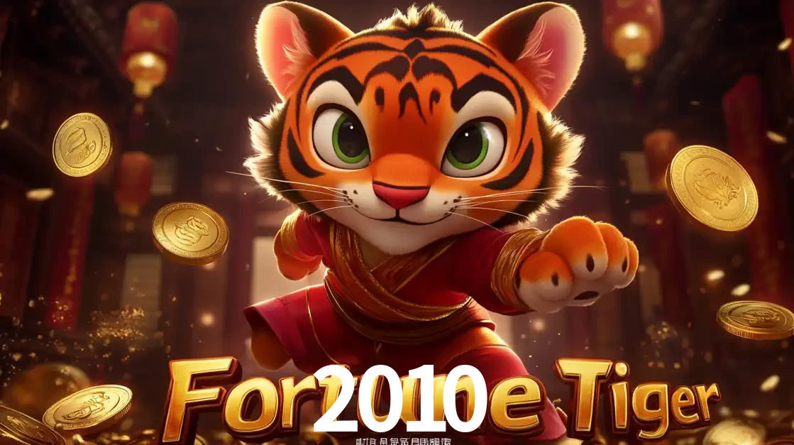 O carismático mascote do jogo de slot Fortune Tiger, um tigre fofo em pose de artes marciais, pronto para trazer sorte e multiplicadores de ganhos no cassino online 2010.